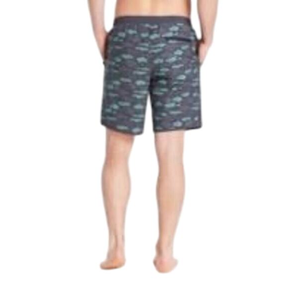 L.L. Bean Men’s All-Adventure Swim Shorts 9” Trunks Sz XXL Navy Fish Print NWOT - Picture 2 of 7